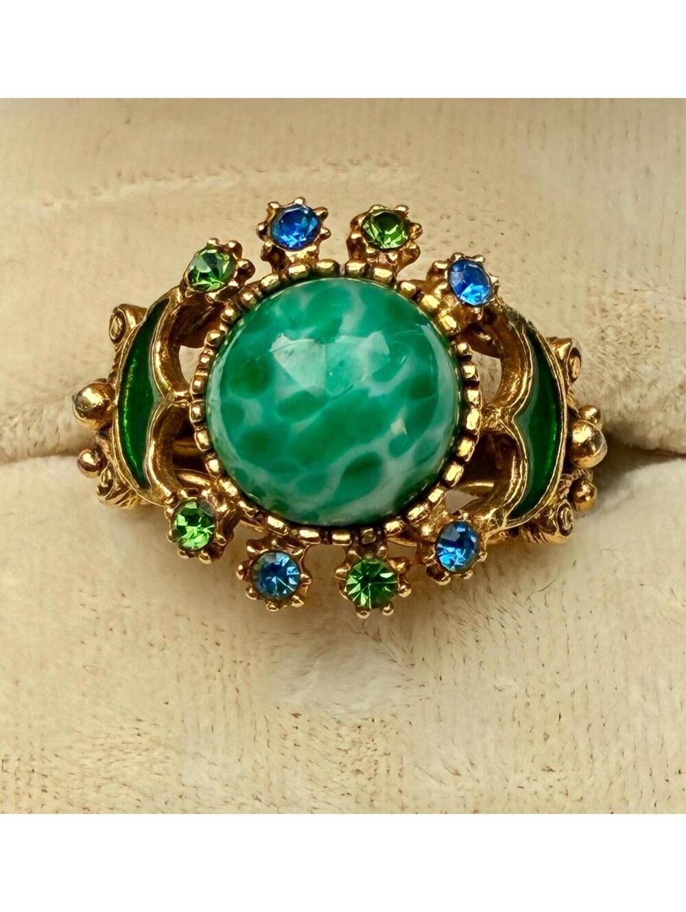 Vintage Florenza Cabochon Statement Ring